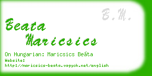 beata maricsics business card